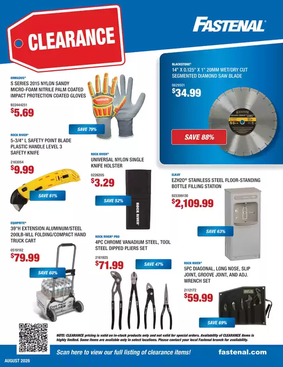 Fastenal catalogue in Maywood CA | Fastenal August Clearance Flyer | 2026-08-01T00:00:00.000Z - 2026-08-31T00:00:00.000Z