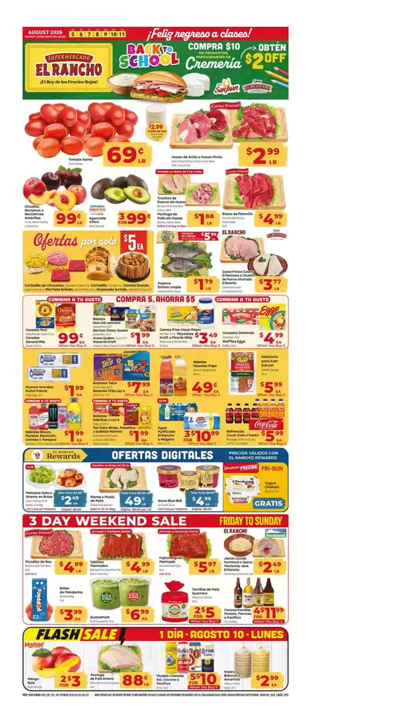 Supermercado El Rancho catalogue in Garland TX | Weekly Ad | 2026-08-05T00:00:00.000Z - 2026-08-11T00:00:00.000Z