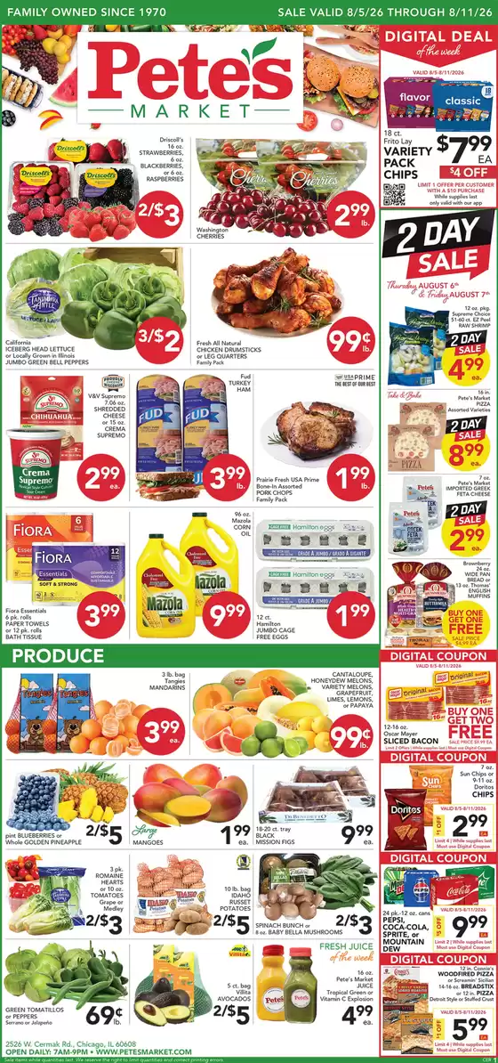 Pete's Fresh Market catalogue | Current deals and offers | 2026-08-05T00:00:00.000Z - 2026-08-11T00:00:00.000Z