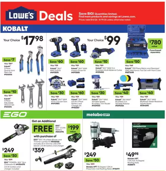 Lowe's catalogue | New offers to discover | 2026-08-06T00:00:00.000Z - 2026-08-19T00:00:00.000Z