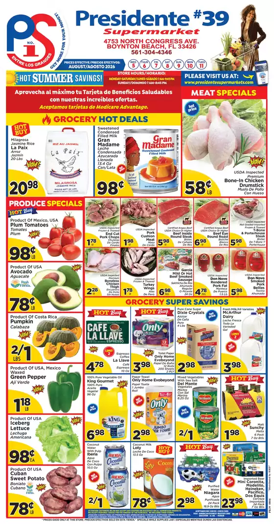 Presidente catalogue in Greenacres FL | Great offer for all customers | 2026-08-06T00:00:00.000Z - 2026-08-11T00:00:00.000Z
