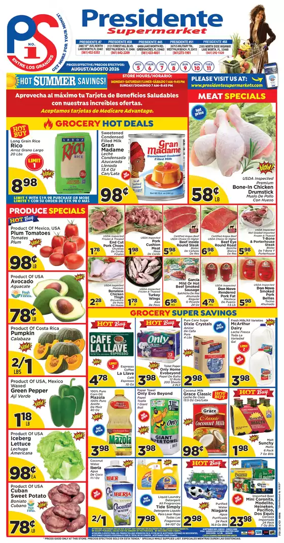 Presidente catalogue | Exclusive deals and bargains | 2026-08-01T00:00:00.000Z - 2026-08-31T00:00:00.000Z