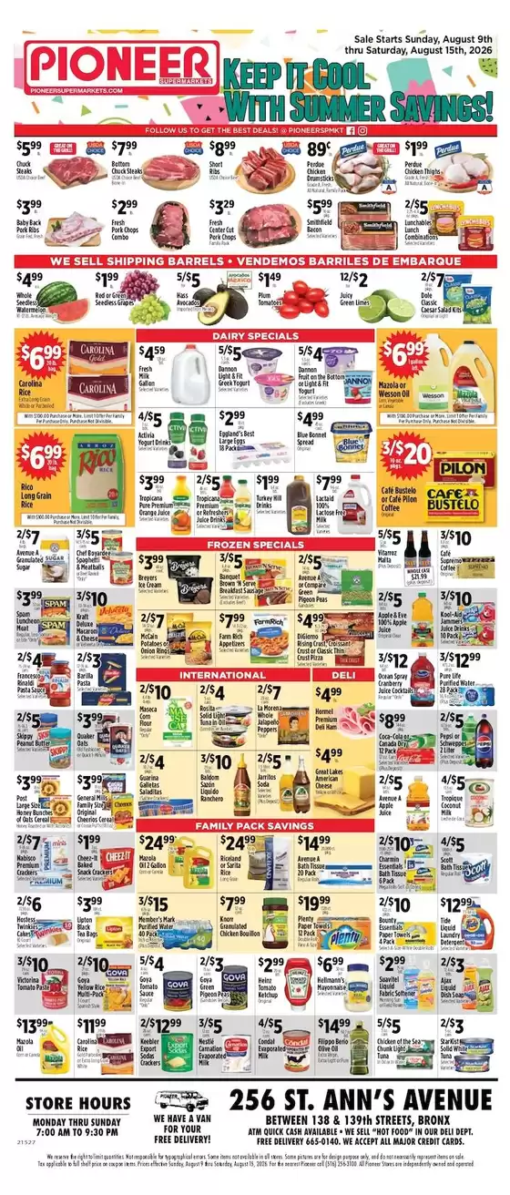 Pioneer Supermarkets catalogue | Great offer for bargain hunters | 2026-08-09T00:00:00.000Z - 2026-08-15T00:00:00.000Z