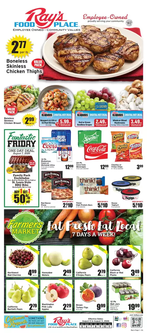 Ray's Food catalogue | Rays Food weekly ad | 2026-08-05T00:00:00.000Z - 2026-08-11T00:00:00.000Z