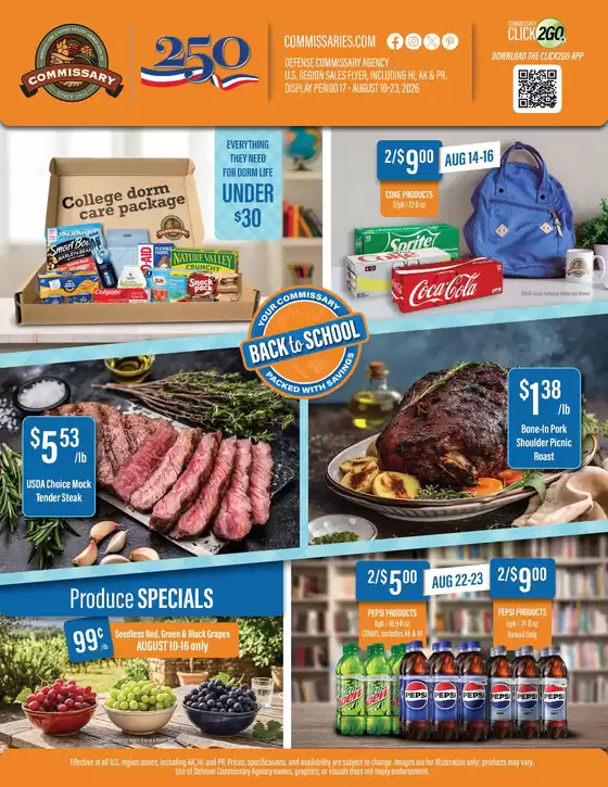 Commissary catalogue | Flyer Commissary | 2026-08-10T00:00:00.000Z - 2026-08-23T00:00:00.000Z