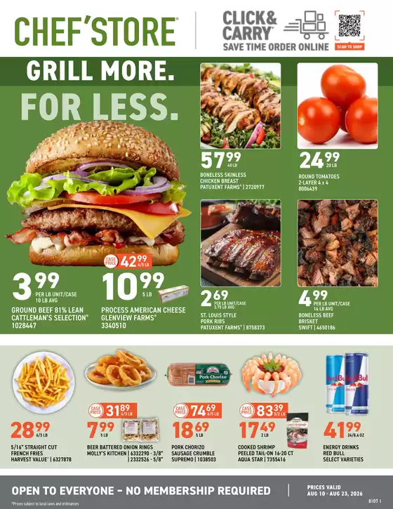 Chef'Store catalogue in Coppell TX | Discounts and promotions | 2026-08-10T00:00:00.000Z - 2026-08-23T00:00:00.000Z