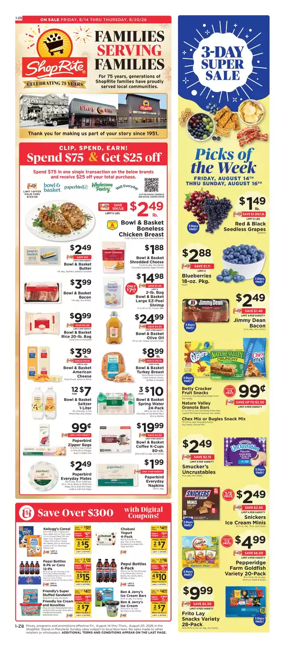 ShopRite catalogue in Cambria Heights NY | Current bargains and offers | 2026-08-13T00:00:00.000Z - 2026-08-20T00:00:00.000Z