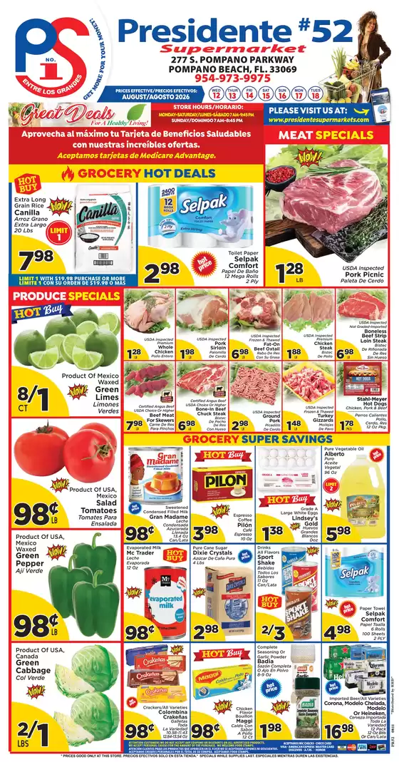 Presidente catalogue in Hialeah FL | Offers for bargain hunters | 2026-08-12T00:00:00.000Z - 2026-08-18T00:00:00.000Z