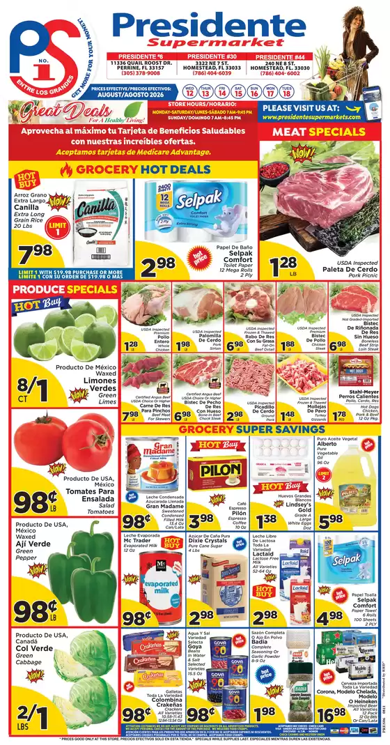 Presidente catalogue in Kendall FL | Exclusive deals and bargains | 2026-08-12T00:00:00.000Z - 2026-08-18T00:00:00.000Z