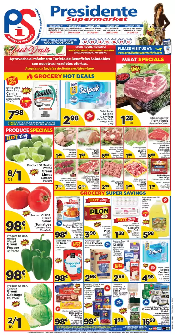 Presidente catalogue in Lantana FL | Great discounts on selected products | 2026-08-12T00:00:00.000Z - 2026-08-18T00:00:00.000Z