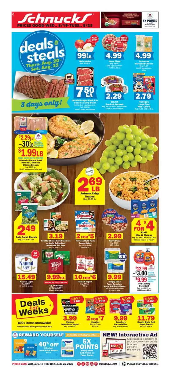 Schnucks catalogue | Top offers for all bargain hunters | 2026-08-19T00:00:00.000Z - 2026-08-25T00:00:00.000Z