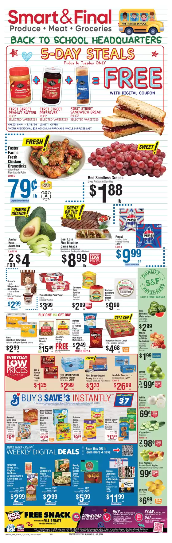 Smart & Final catalogue | Great discounts on selected products | 2026-08-14T00:00:00.000Z - 2026-08-18T00:00:00.000Z