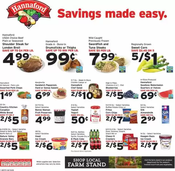 Hannaford catalogue in Mechanicville NY | Our best bargains | 2026-08-16T00:00:00.000Z - 2026-08-22T00:00:00.000Z
