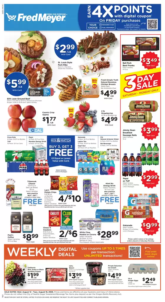 Fred Meyer catalogue | Top deals and discounts | 2026-08-12T00:00:00.000Z - 2026-08-18T00:00:00.000Z