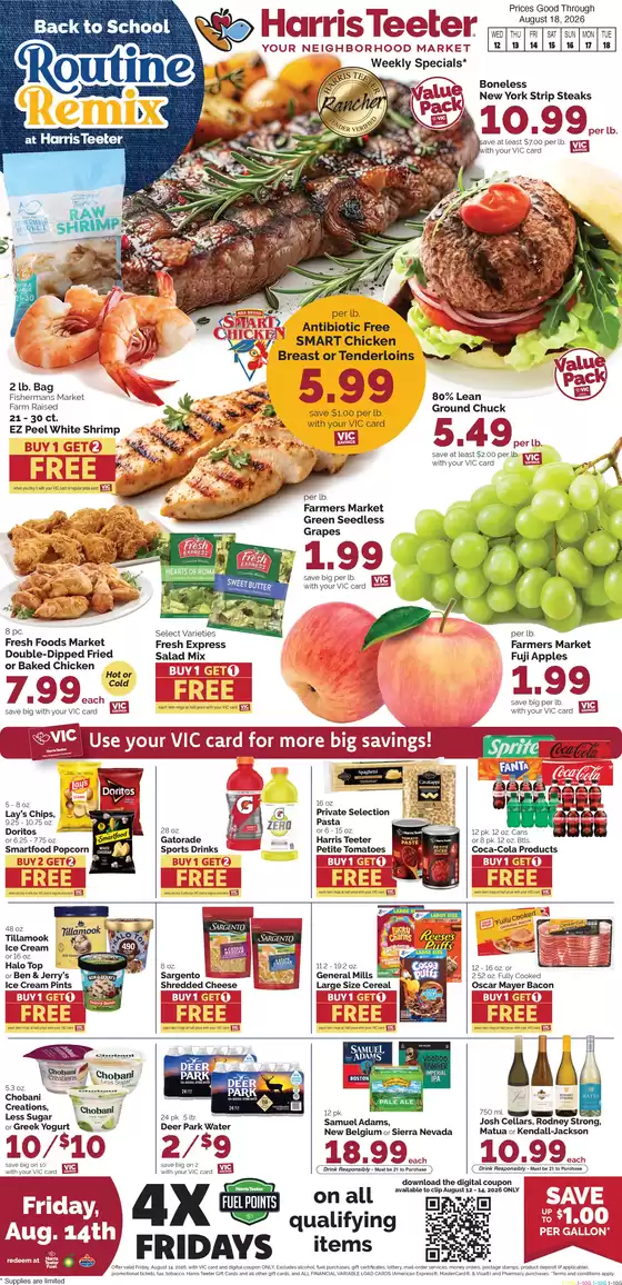 Harris Teeter catalogue in Cary NC | Current bargains and offers | 2026-08-12T00:00:00.000Z - 2026-08-18T00:00:00.000Z