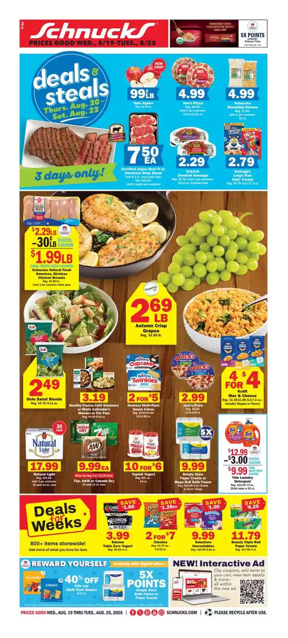 Schnucks catalogue | Top offers for all bargain hunters | 2026-08-19T00:00:00.000Z - 2026-08-25T00:00:00.000Z