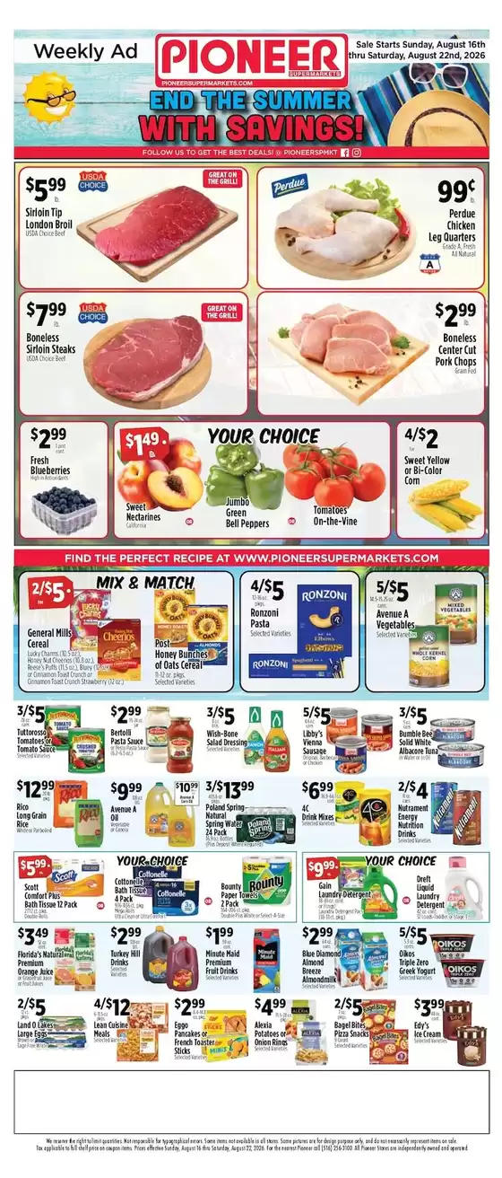 Pioneer Supermarkets catalogue in New York | Top deals for all customers | 2026-08-16T00:00:00.000Z - 2026-08-22T00:00:00.000Z