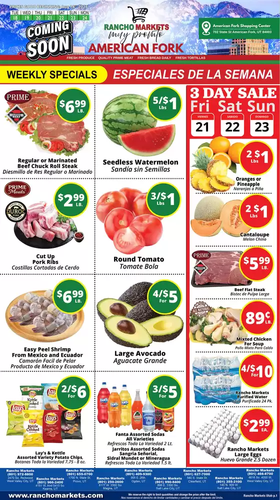 Rancho Markets catalogue | Rancho Markets weekly ad | 2026-08-18T00:00:00.000Z - 2026-08-24T00:00:00.000Z