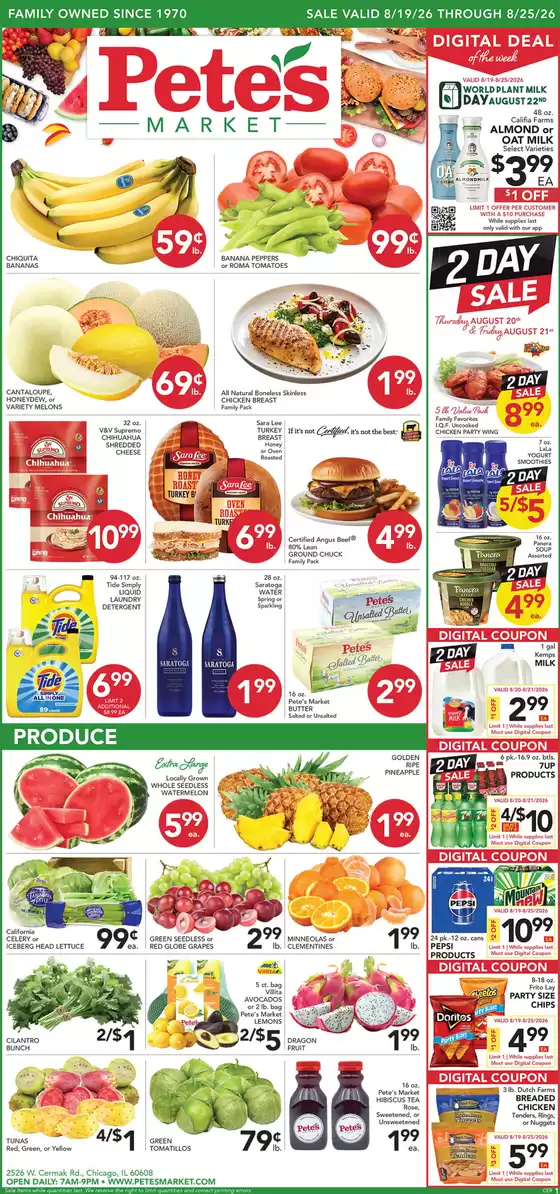 Pete's Fresh Market catalogue | Save now with our deals | 2026-08-19T00:00:00.000Z - 2026-08-25T00:00:00.000Z