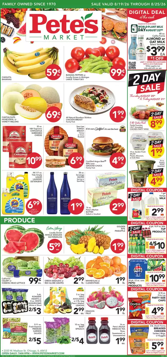 Pete's Fresh Market catalogue in Melrose Park IL | Top deals and discounts | 2026-08-19T00:00:00.000Z - 2026-08-25T00:00:00.000Z
