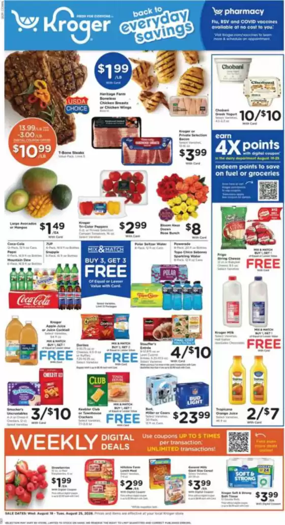 Kroger catalogue in Tempe AZ | Weekly Ads Kroger | 2026-08-19T00:00:00.000Z - 2026-08-25T00:00:00.000Z