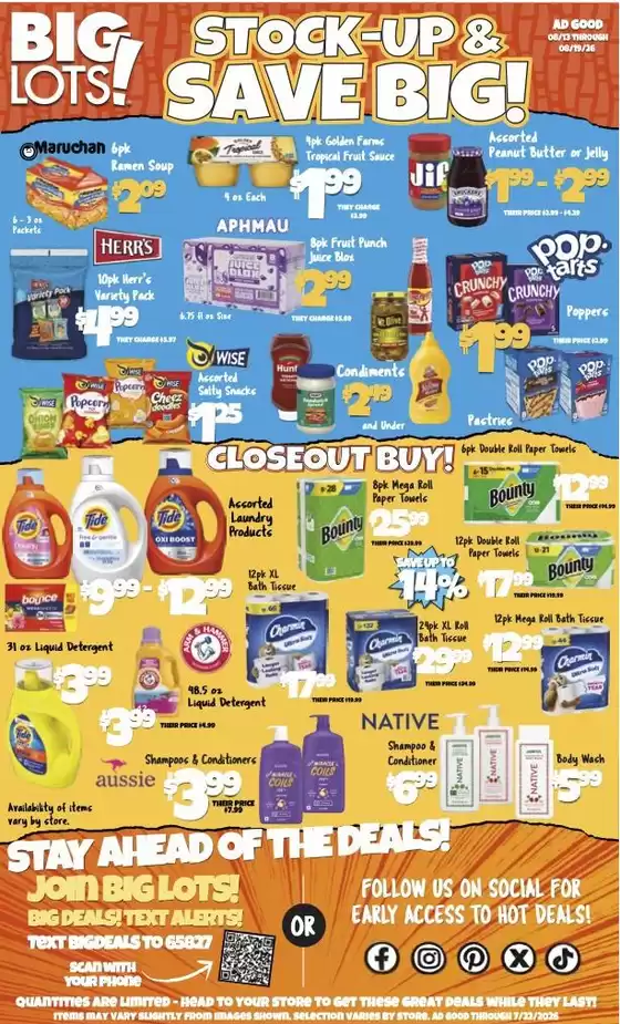 Big Lots catalogue in Longview TX | Big Lots weekly ad | 2026-08-13T00:00:00.000Z - 2026-08-19T00:00:00.000Z
