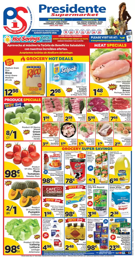 Presidente catalogue in Ocoee FL | Save now with our deals | 2026-08-19T00:00:00.000Z - 2026-08-25T00:00:00.000Z