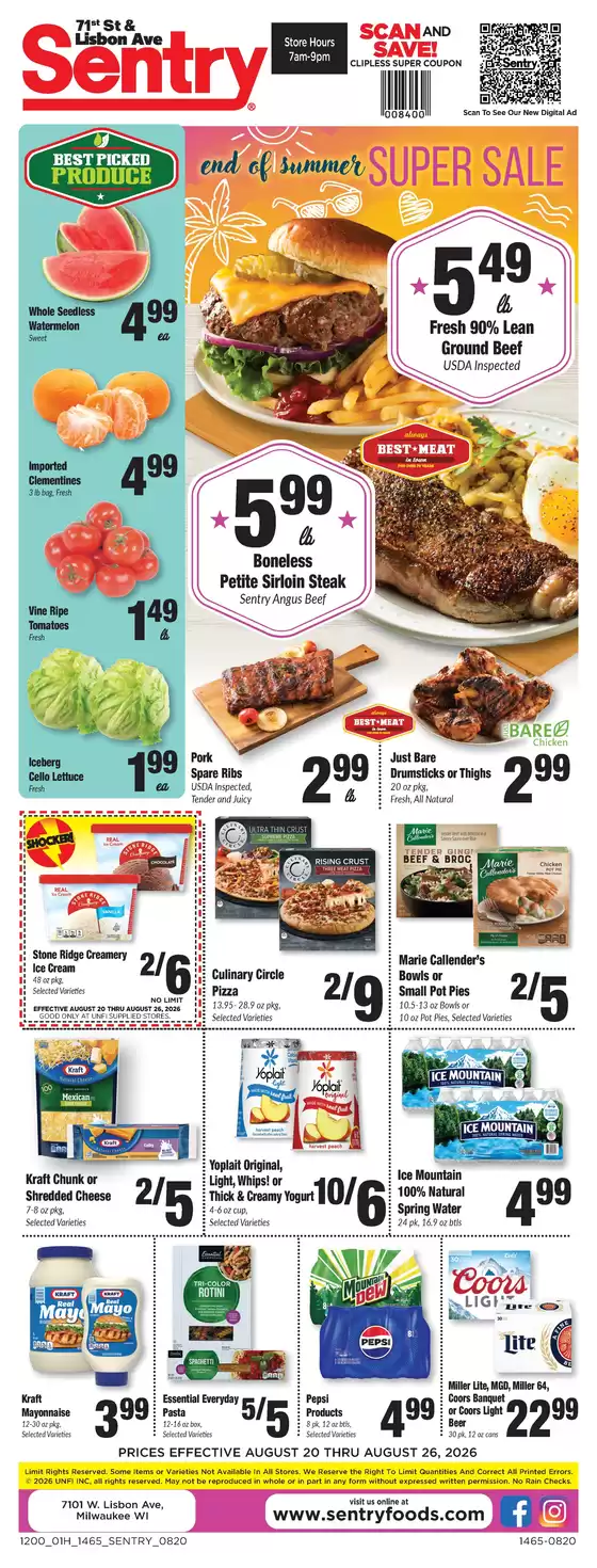 Sentry catalogue in Wauwatosa WI | Weekly Ad | 2026-08-20T00:00:00.000Z - 2026-08-26T00:00:00.000Z