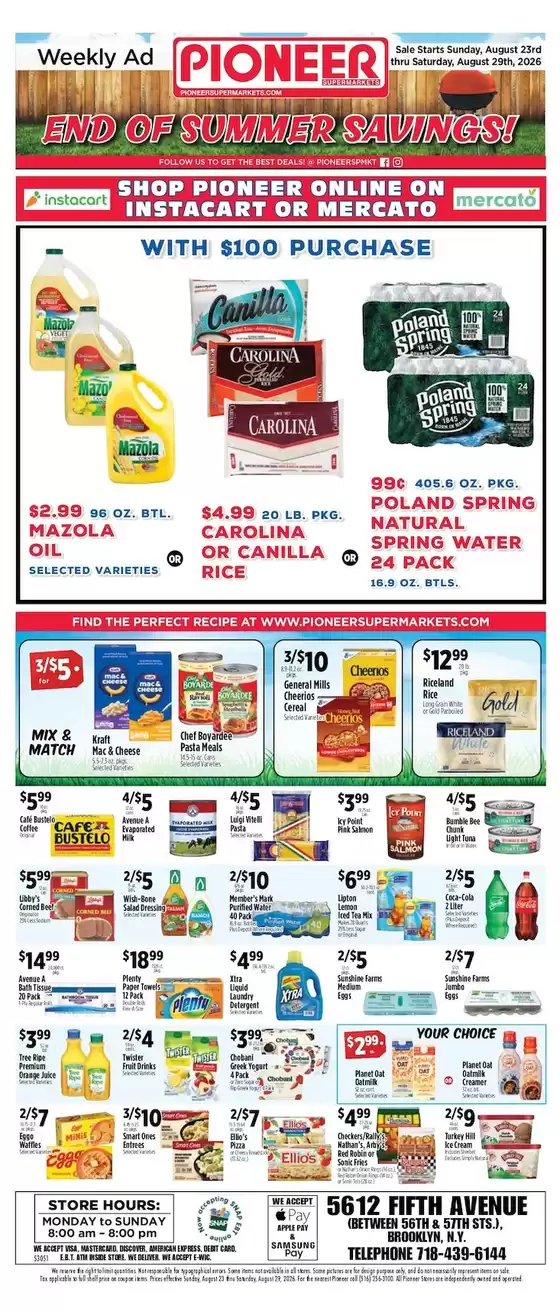Pioneer Supermarkets catalogue | Our best offers for you | 2026-08-23T00:00:00.000Z - 2026-08-29T00:00:00.000Z