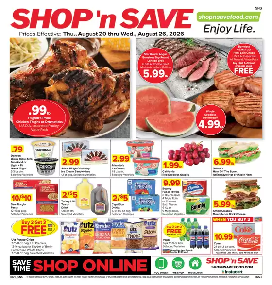 Shop 'n Save catalogue | Shop 'n Save Weekly ad | 2026-08-20T00:00:00.000Z - 2026-08-26T00:00:00.000Z