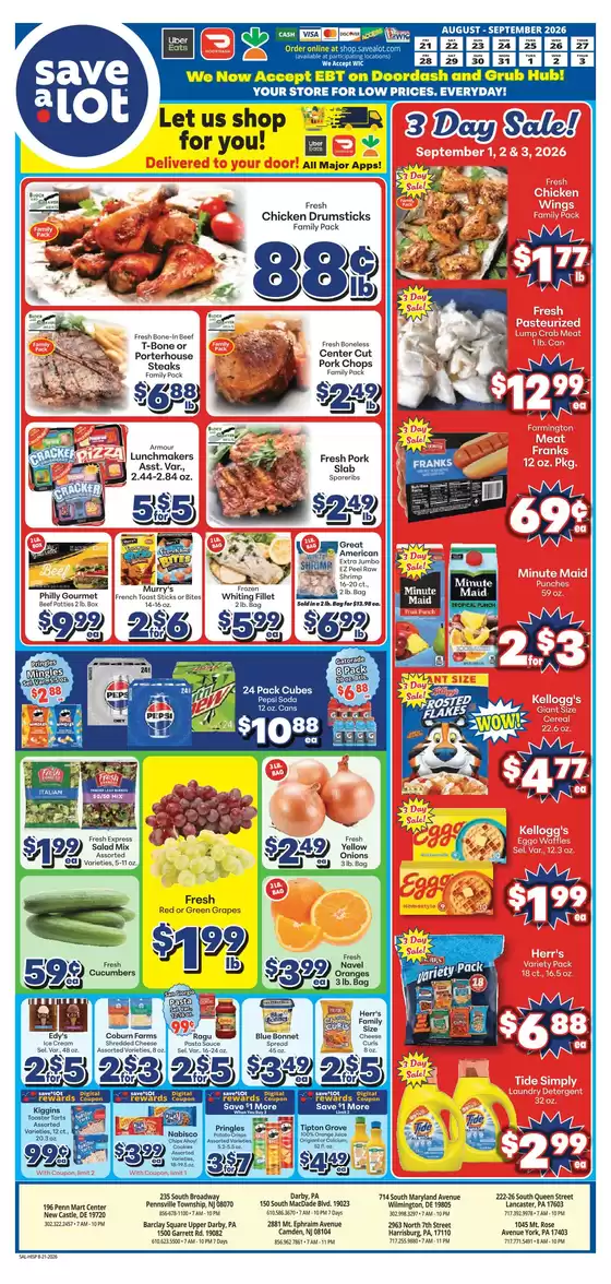 Save a Lot catalogue in East Saint Louis IL | Current deals and offers | 2026-08-21T00:00:00.000Z - 2026-09-03T00:00:00.000Z