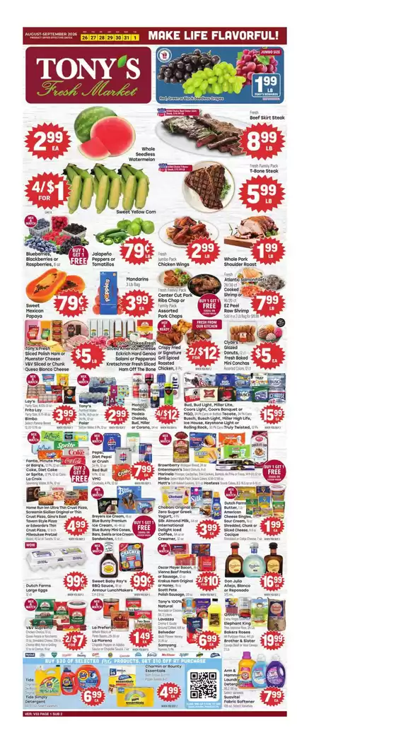 Tony's Fresh Market catalogue in Wheaton IL | Weekly Ad | 2026-08-26T00:00:00.000Z - 2026-09-01T00:00:00.000Z