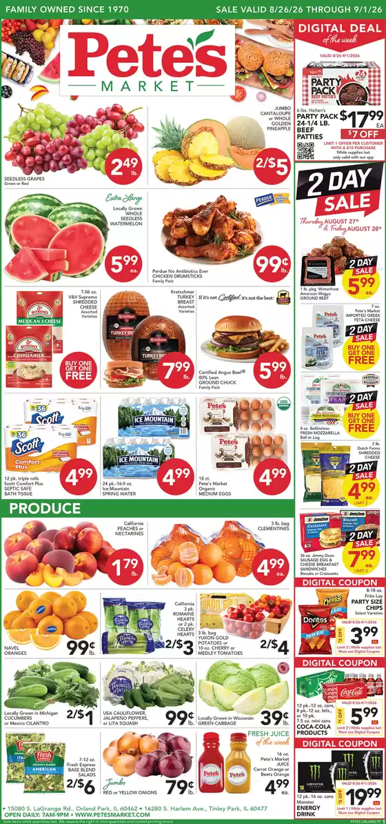 Pete's Fresh Market catalogue | Current deals and offers | 2026-08-26T00:00:00.000Z - 2026-09-01T00:00:00.000Z