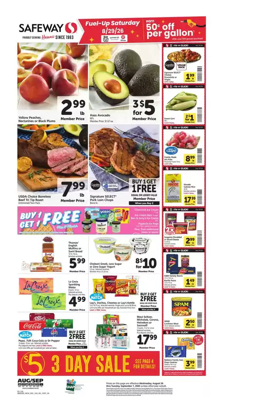 Safeway catalogue | Top offers for smart savers | 2026-08-26T00:00:00.000Z - 2026-09-01T00:00:00.000Z