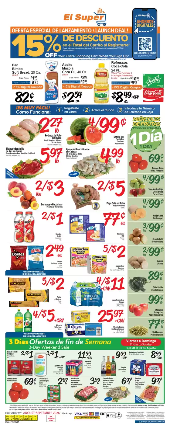 El Super catalogue | Our best deals for you | 2026-08-26T00:00:00.000Z - 2026-09-01T00:00:00.000Z