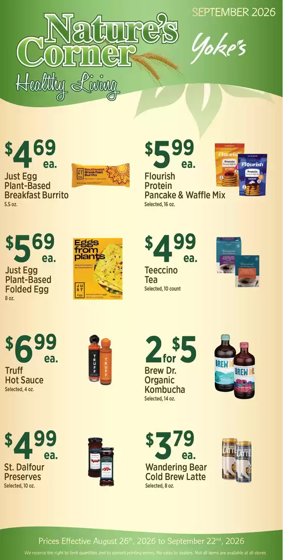 Yoke's Fresh Market  catalogue | Yoke's Fresh Market Nature's Corner | 2026-08-26T00:00:00.000Z - 2026-09-22T00:00:00.000Z