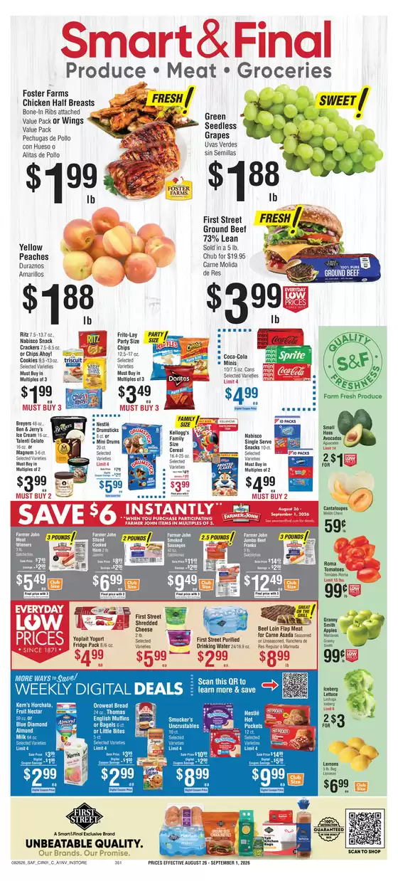 Smart & Final catalogue in Peoria AZ | Top offers for smart savers | 2026-08-26T00:00:00.000Z - 2026-08-27T00:00:00.000Z