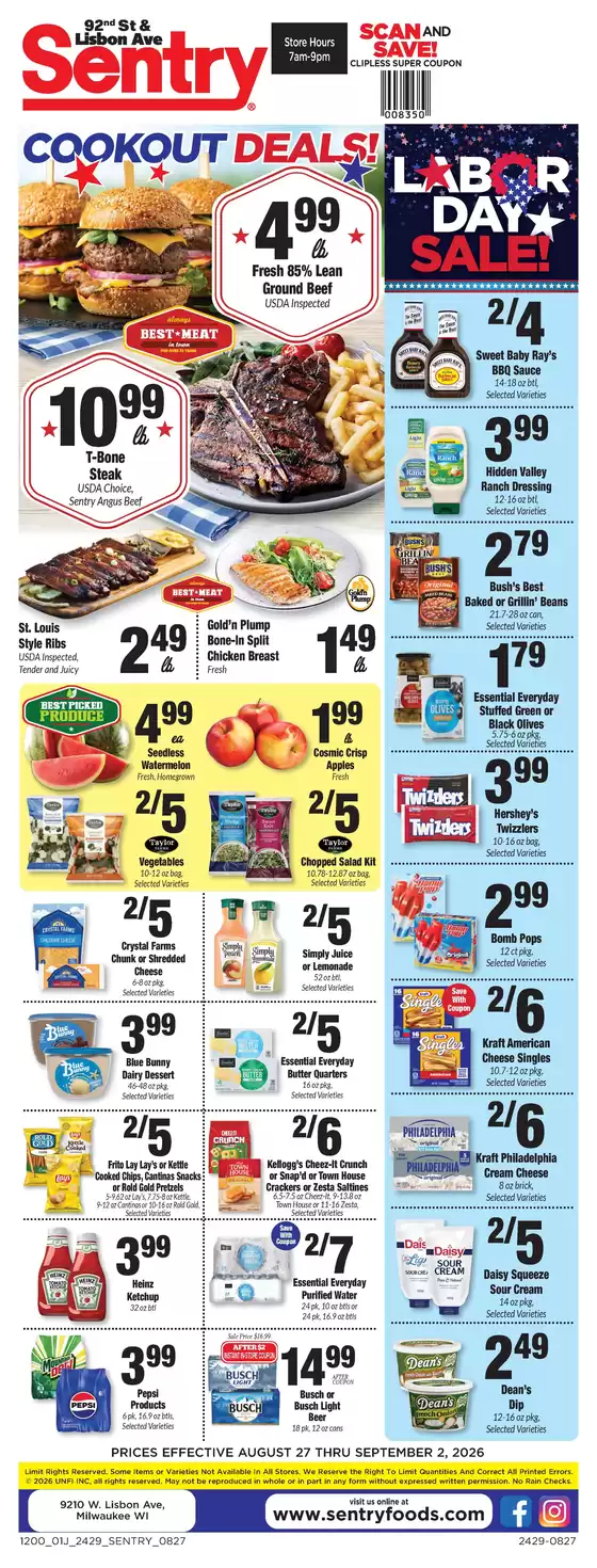 Sentry catalogue in Greendale WI | Weekly Ad | 2026-08-27T00:00:00.000Z - 2026-09-02T00:00:00.000Z