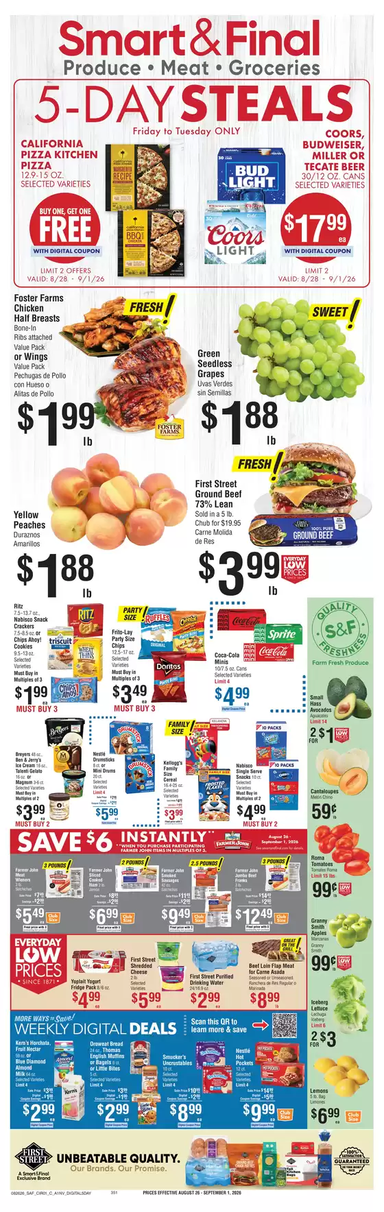 Smart & Final catalogue in Escalon CA | Wide range of offers | 2026-08-28T00:00:00.000Z - 2026-09-01T00:00:00.000Z