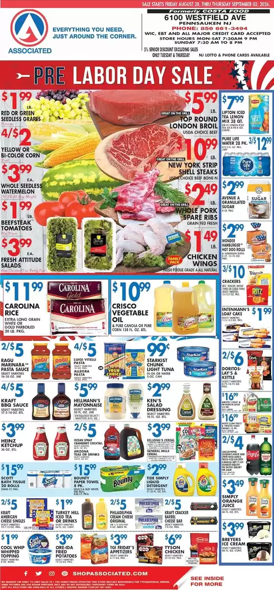 Associated catalogue | Associated weekly ad | 2026-08-28T00:00:00.000Z - 2026-09-03T00:00:00.000Z