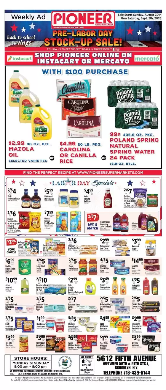 Pioneer Supermarkets catalogue | Special offers for you | 2026-08-30T00:00:00.000Z - 2026-09-05T00:00:00.000Z