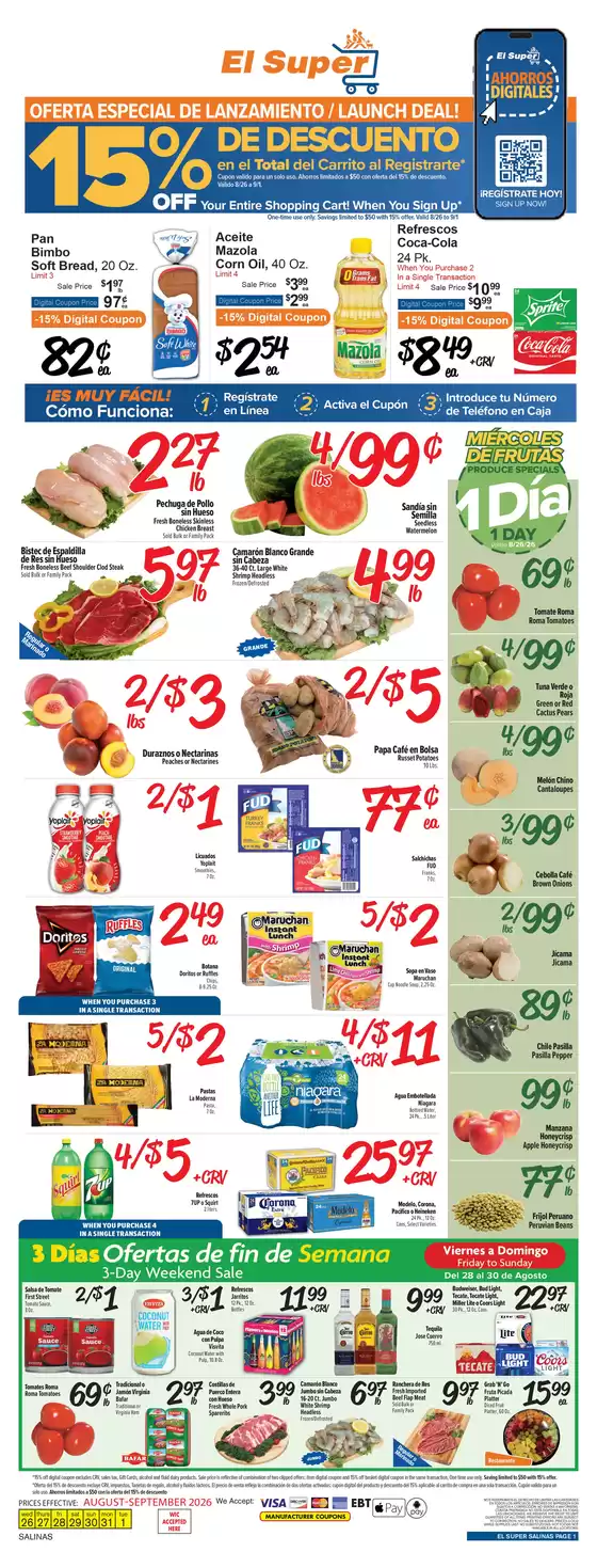El Super catalogue | Great discounts on selected products | 2026-08-26T00:00:00.000Z - 2026-09-01T00:00:00.000Z