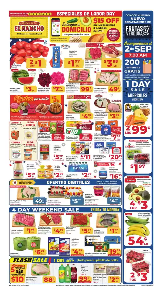 Supermercado El Rancho catalogue in Irving TX | Weekly Ad | 2026-09-02T00:00:00.000Z - 2026-09-08T00:00:00.000Z