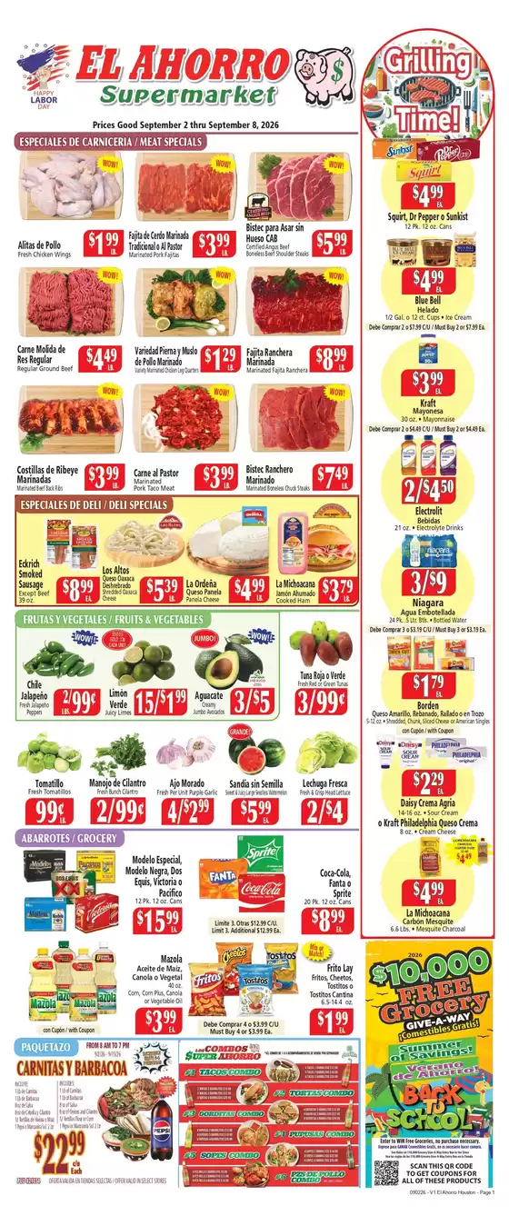 El Ahorro catalogue in Shenandoah TX | EL AHORRO SUPERMARKET | 2026-09-02T00:00:00.000Z - 2026-09-15T00:00:00.000Z