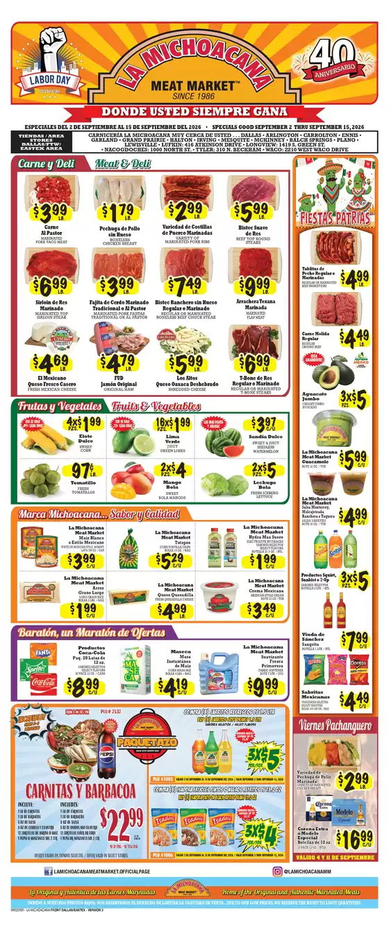 La Michoacana catalogue in Tyler TX | Our best offers for you | 2026-09-02T00:00:00.000Z - 2026-09-15T00:00:00.000Z