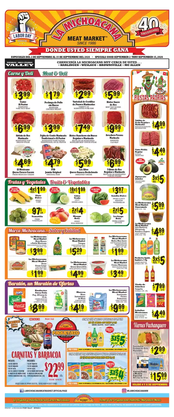 La Michoacana catalogue in Palmhurst TX | Great offer for bargain hunters | 2026-09-02T00:00:00.000Z - 2026-09-15T00:00:00.000Z