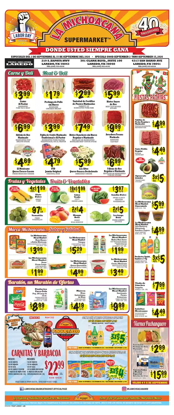 La Michoacana catalogue | Top offers for all bargain hunters | 2026-09-02T00:00:00.000Z - 2026-09-15T00:00:00.000Z