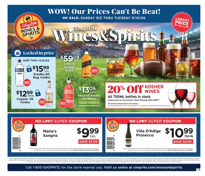 ShopRite catalogue | ShopRite Wine & Spirits - 9/2 | 2026-09-02T00:00:00.000Z - 2026-09-15T00:00:00.000Z