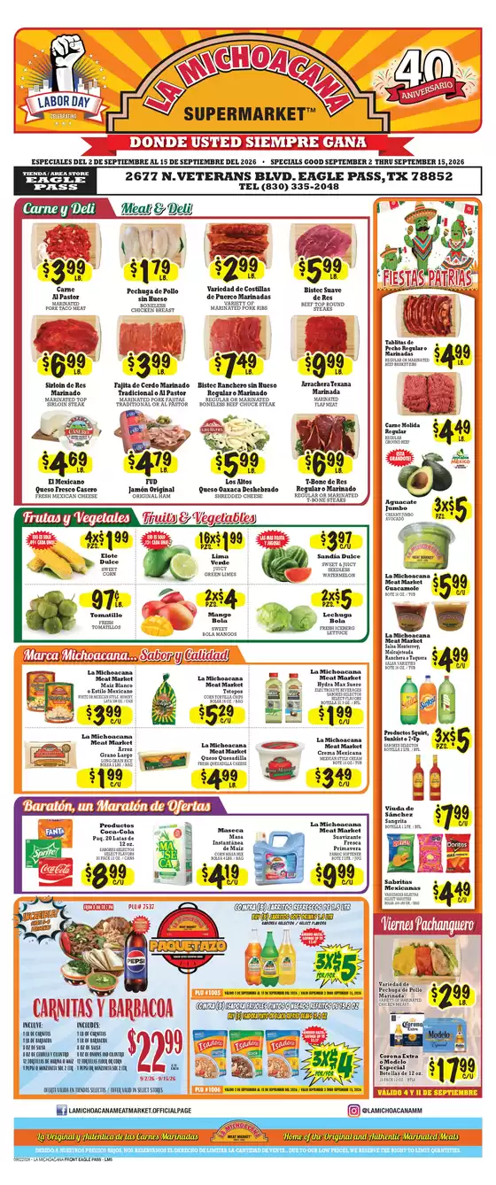 La Michoacana catalogue | Exclusive deals and bargains | 2026-09-02T00:00:00.000Z - 2026-09-15T00:00:00.000Z