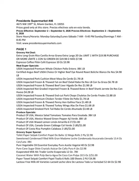 Presidente catalogue | Top deals and discounts | 2026-09-02T00:00:00.000Z - 2026-09-08T00:00:00.000Z